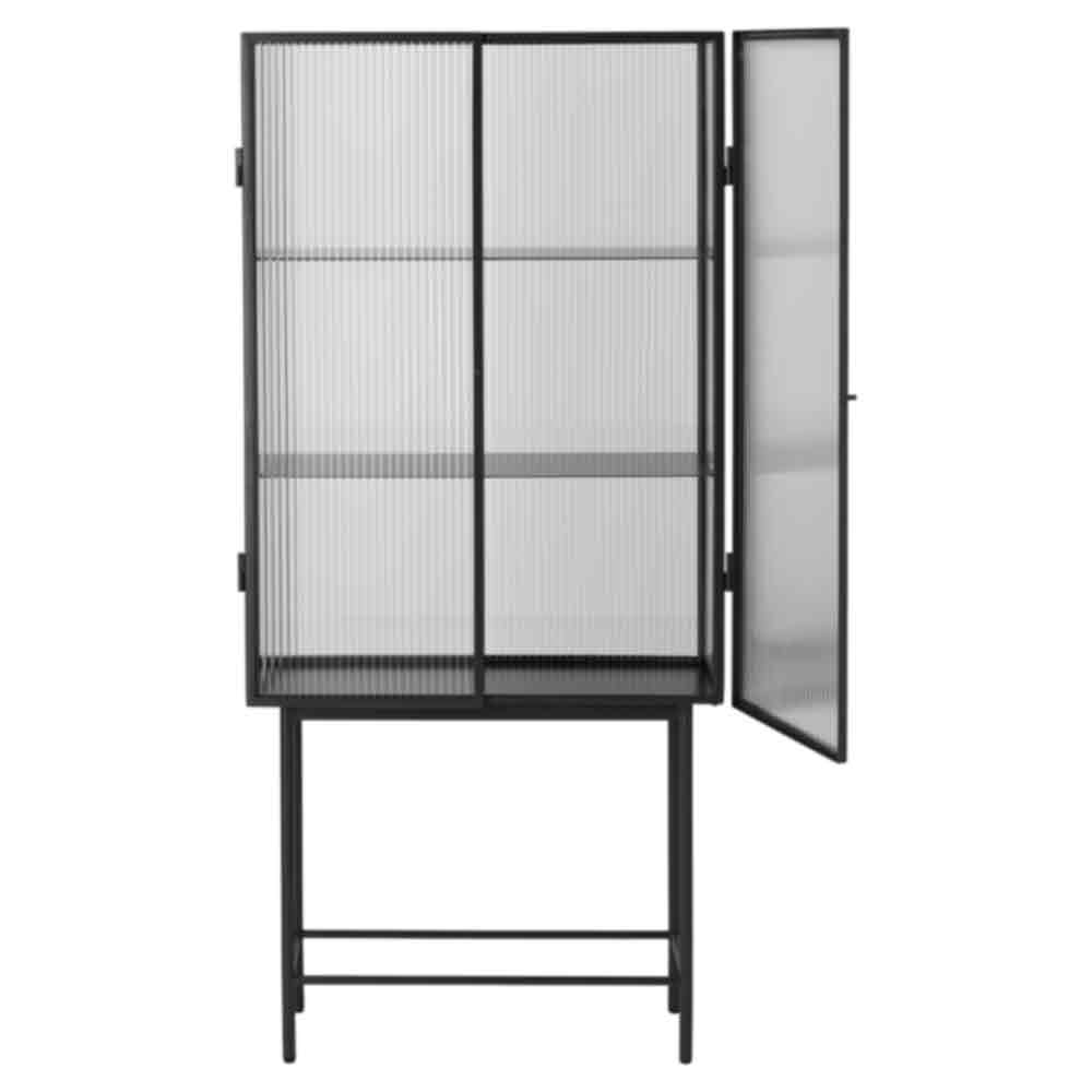 Haze Vitrine - Reeded Glass, Black