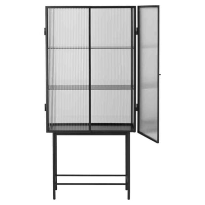 Haze Vitrine - Reeded Glass, Black