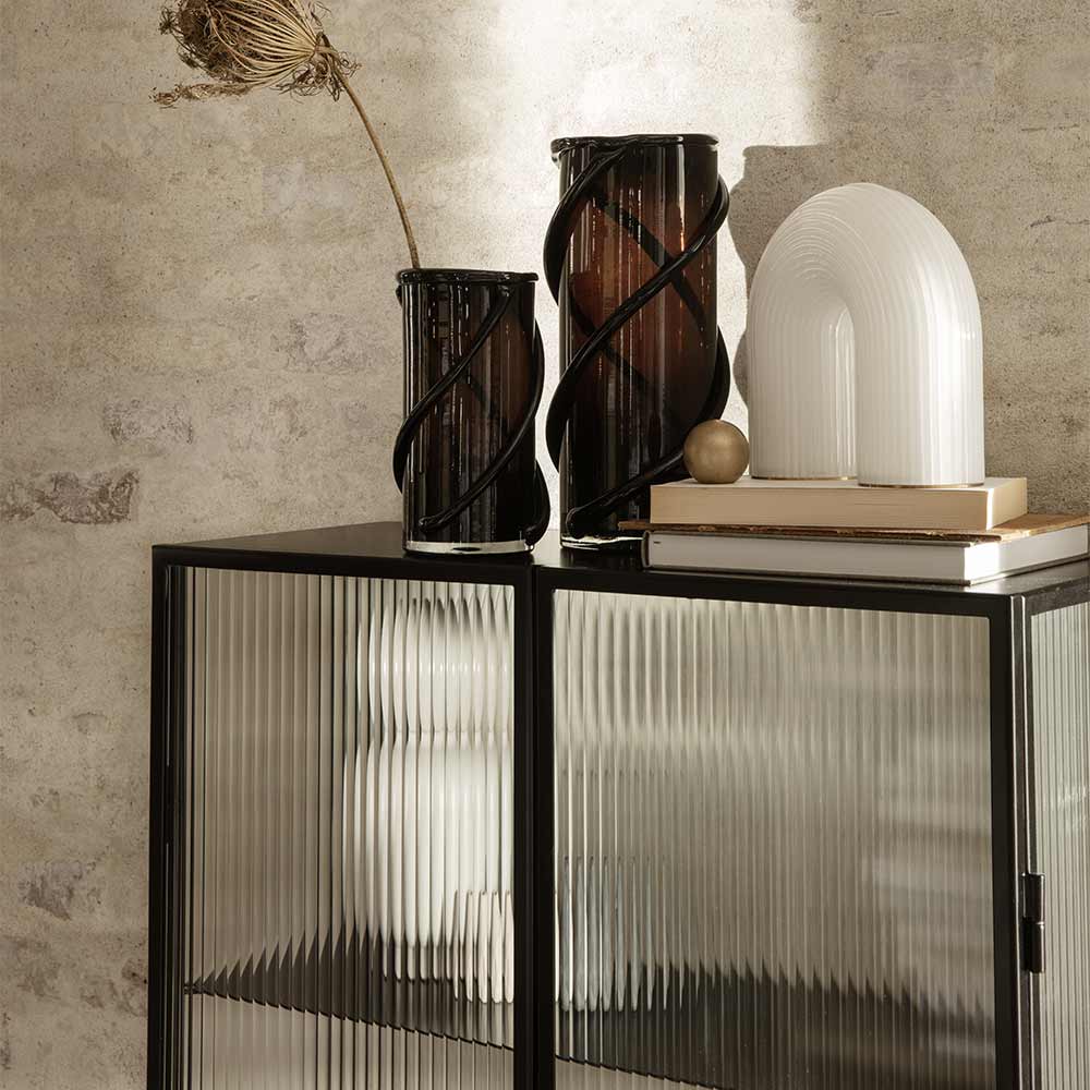 Haze Vitrine - Reeded Glass, Black