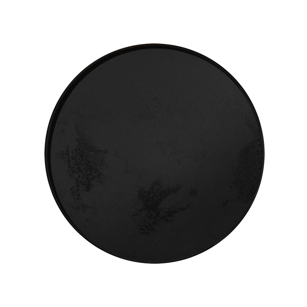 Charcoal Mirror Tray - Round, Small