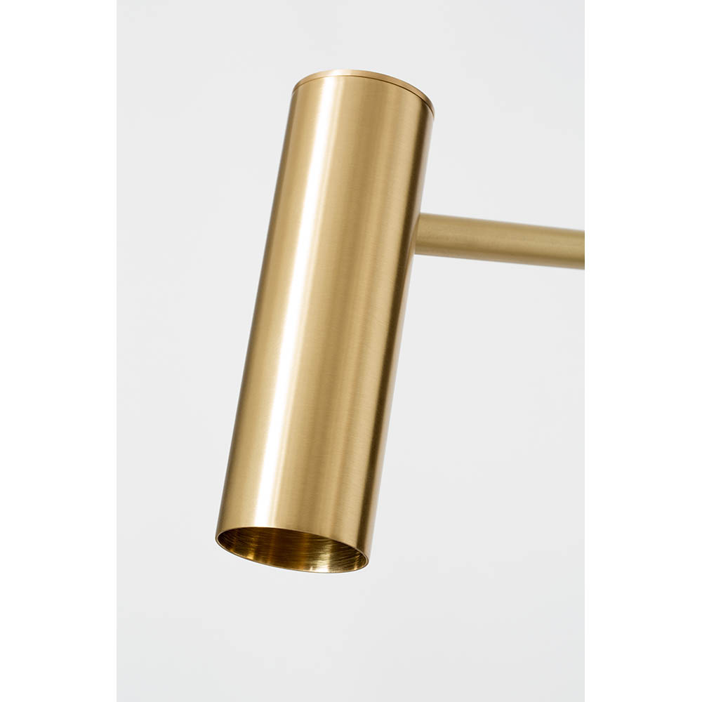 Heron Floor Lamp - Satin Brass, Satin Brass Base