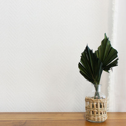Herringbone Paperweave Wallpaper - White