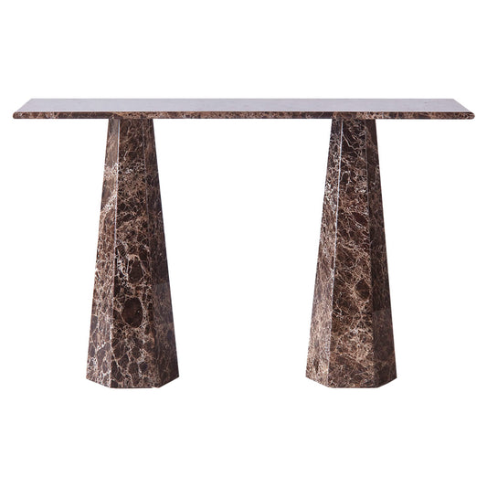 Hexagon Console Table - Dark Emperador Marble