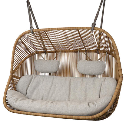 Hive Outdoor 2 Seater Sofa - Desert Sand Cushions, Taupe Rope Suspension