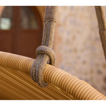 Hive Outdoor 2 Seater Sofa - Desert Sand Cushions, Taupe Rope Suspension