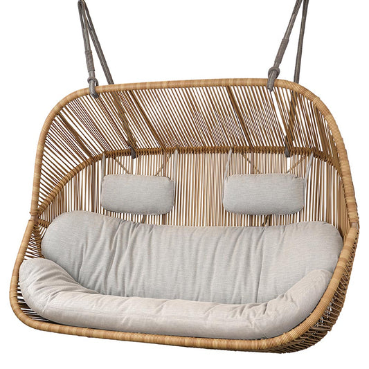 Hive Outdoor 2 Seater Sofa - Sand Cushions, Taupe Rope Suspension