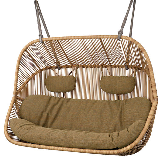 Hive Outdoor 2 Seater Sofa - Turmeric Yellow Cushions, Taupe Rope Suspension