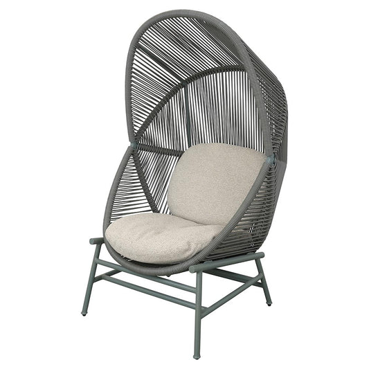Hive Outdoor Chair - Desert Sand Cushions, Dusty Green Weave Chair, Dusty Green Aluminum Base