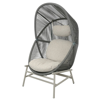 Hive Outdoor Chair - Desert Sand Cushions, Dusty Green Weave Chair, Sand Aluminum Base