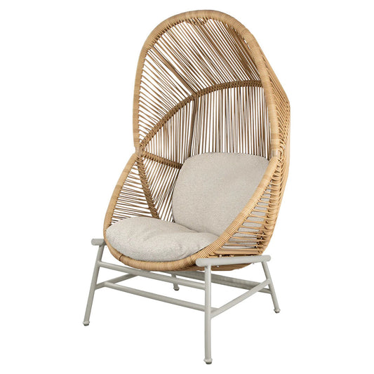 Hive Outdoor Chair - Desert Sand Cushions, Natural Weave Chair, Sand Aluminum Base