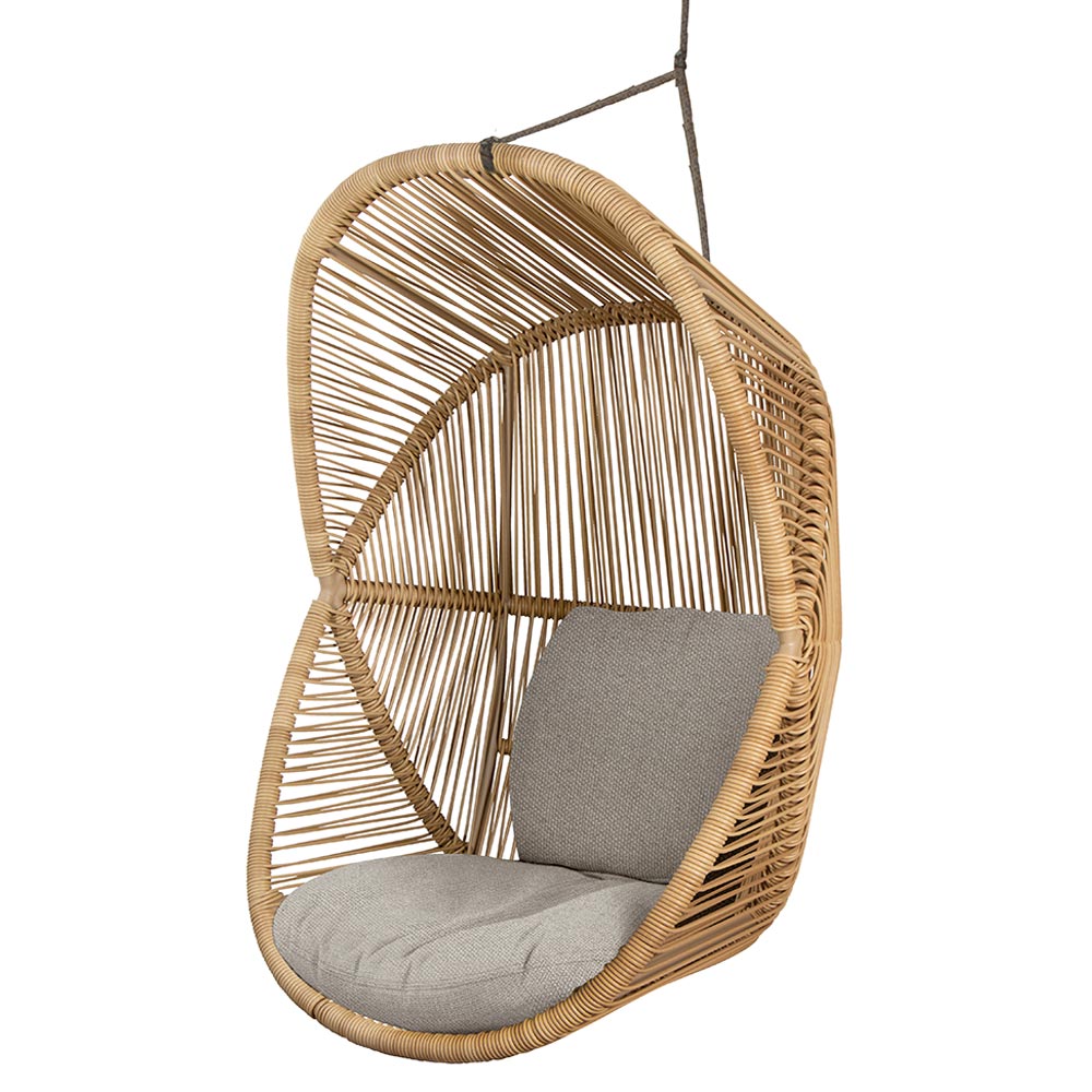 Hive Outdoor Chair - Desert Sand Cushions, Natural Weave Chair, Taupe Rope Suspension