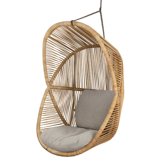 Hive Outdoor Chair - Desert Sand Cushions, Natural Weave Chair, Taupe Rope Suspension