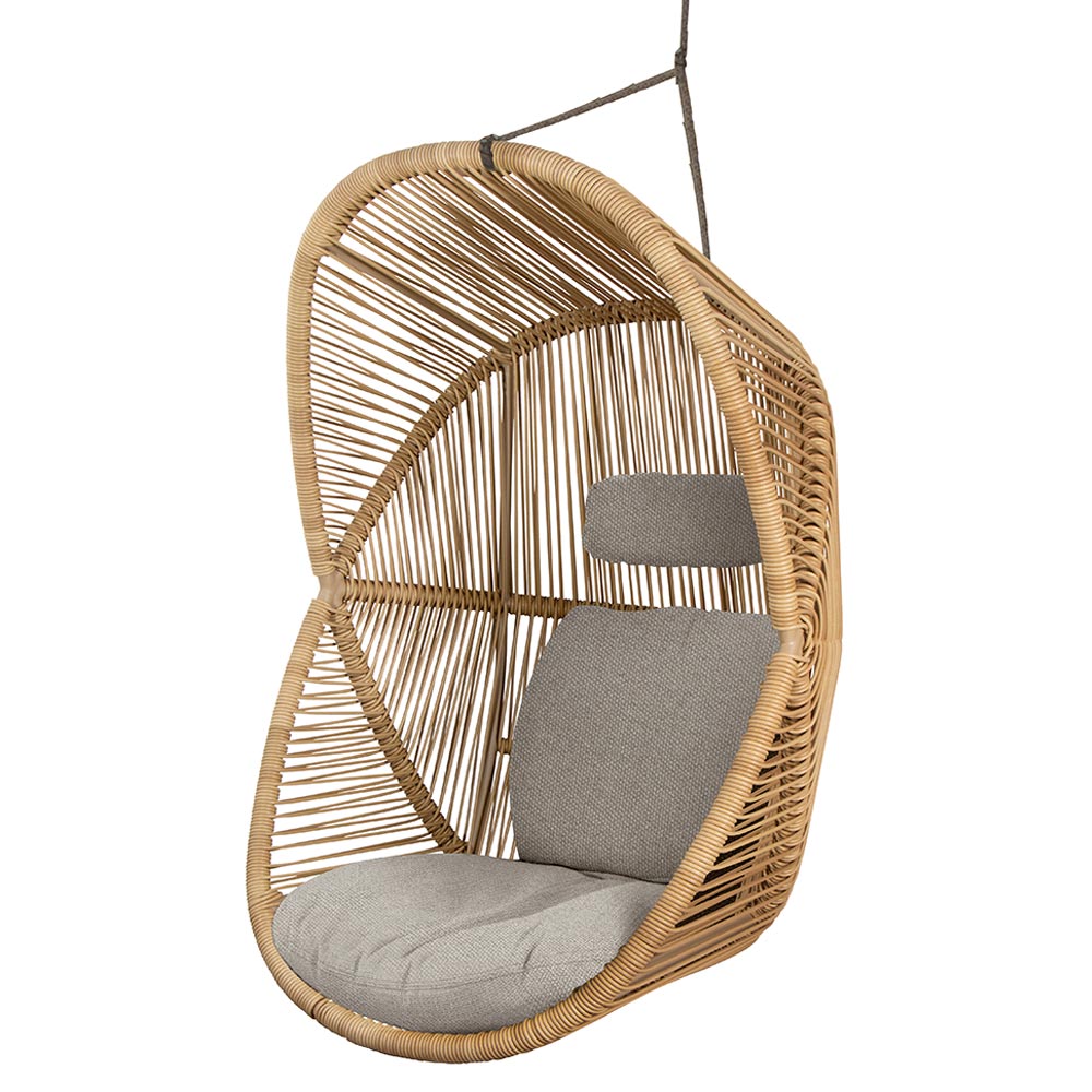 Hive Outdoor Chair - Desert Sand Cushions, Natural Weave Chair, Taupe Rope Suspension