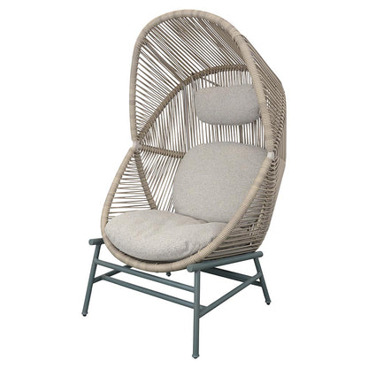 Hive Outdoor Chair - Desert Sand Cushions, Sand Weave Chair, Dusty Green Aluminum Base