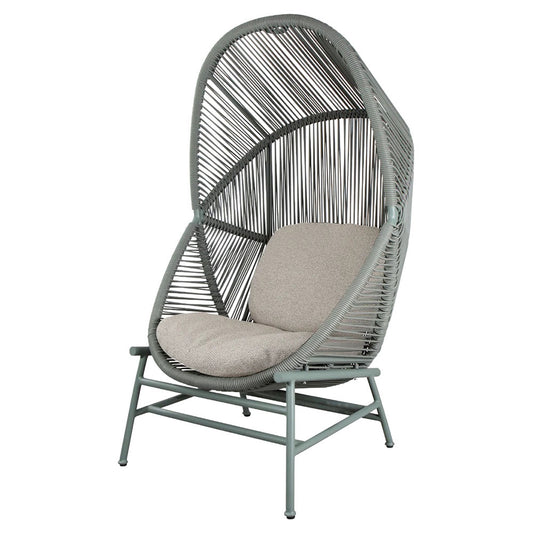 Hive Outdoor Chair - Light Brown Cushions, Dusty Green Weave Chair, Dusty Green Aluminum Base