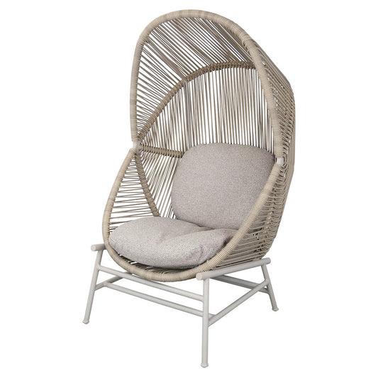 Hive Outdoor Chair - Light Brown Cushions, Sand Weave Chair, Sand Aluminum Base