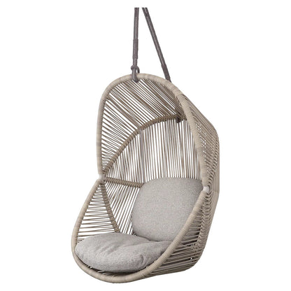 Hive Outdoor Chair - Light Brown Cushions, Sand Weave Chair, Taupe Rope Suspension