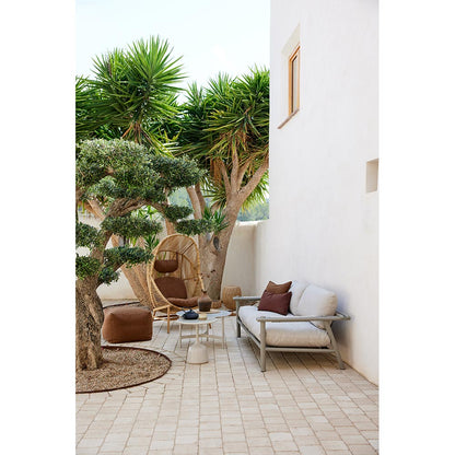 Hive Outdoor Chair - Light Brown Cushions, Sand Weave Chair, Taupe Rope Suspension