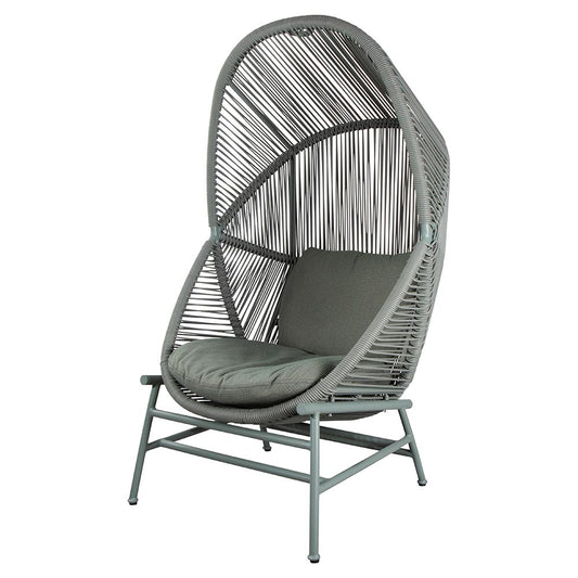 Hive Outdoor Chair - Light Green Cushions, Dusty Green Weave Chair, Dusty Green Aluminum Base