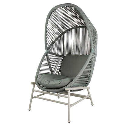 Hive Outdoor Chair - Light Green Cushions, Dusty Green Weave Chair, Sand Aluminum Base