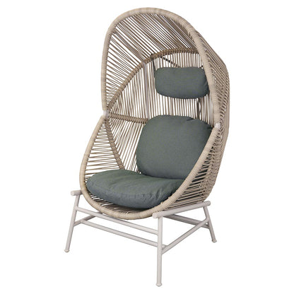 Hive Outdoor Chair - Light Green Cushions, Sand Weave Chair, Sand Aluminum Base