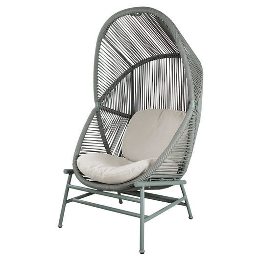 Hive Outdoor Chair - Sand Cushions, Dusty Green Weave Chair, Dusty Green Aluminum Base