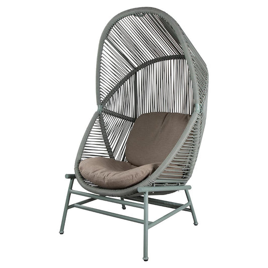 Hive Outdoor Chair - Taupe Cushions, Dusty Green Weave Chair, Dusty Green Aluminum Base