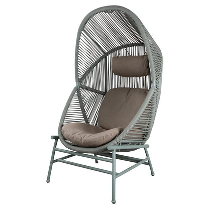 Hive Outdoor Chair - Taupe Cushions, Dusty Green Weave Chair, Dusty Green Aluminum Base
