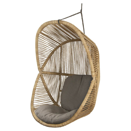 Hive Outdoor Chair - Taupe Cushions, Natural Weave Chair, Taupe Rope Suspension