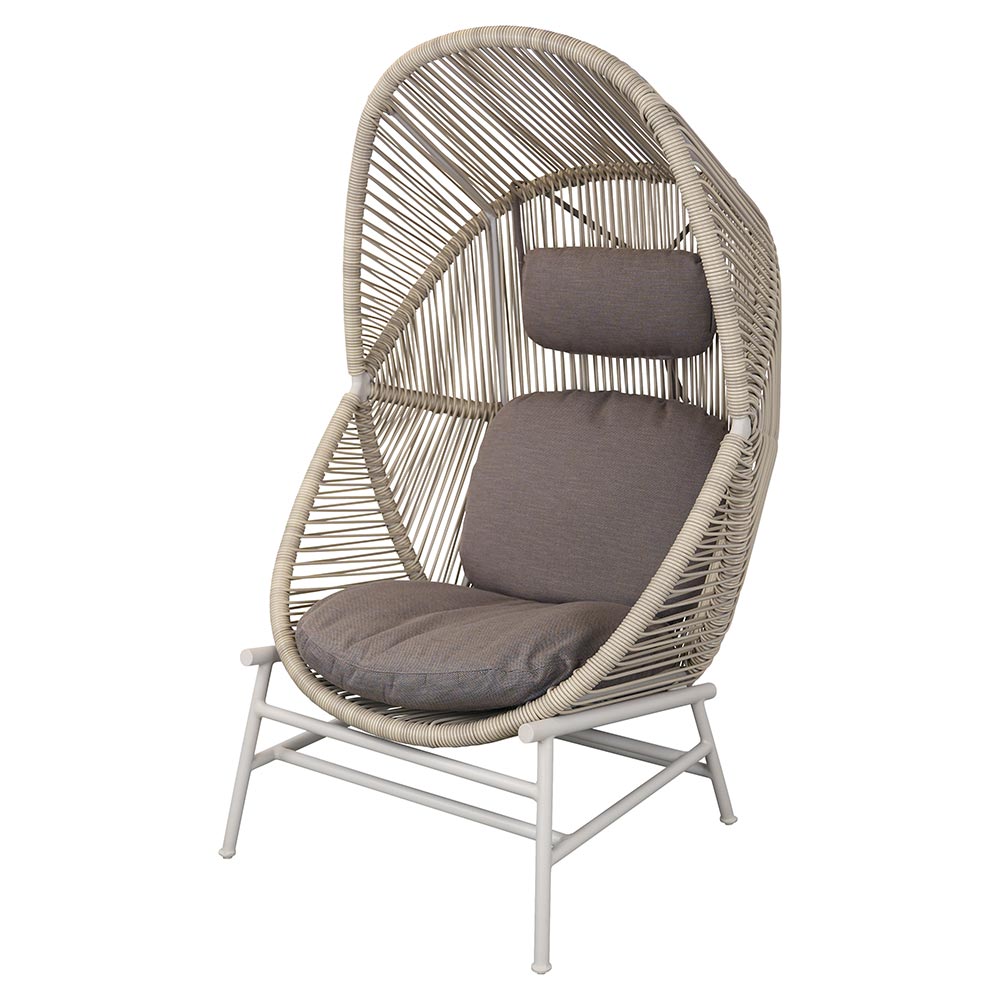 Hive Outdoor Chair - Taupe Cushions, Sand Weave Chair, Sand Aluminum Base