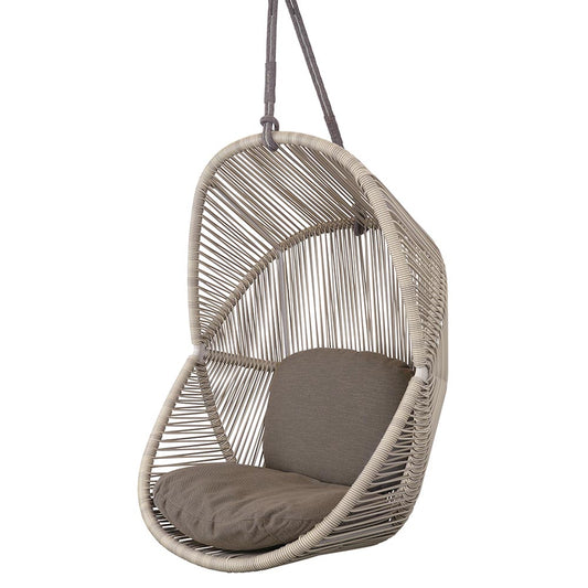 Hive Outdoor Chair - Taupe Cushions, Sand Weave Chair, Taupe Rope Suspension