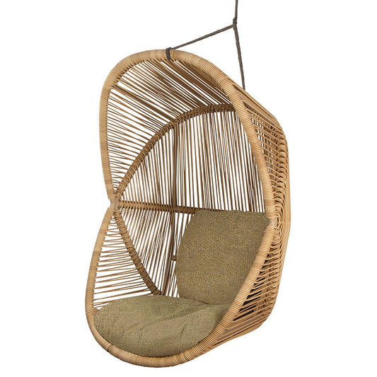 Hive Outdoor Chair - Turmeric Yellow Cushions, Natural Weave Chair, Taupe Rope Suspension