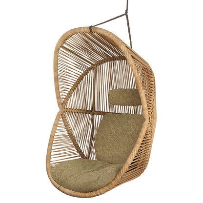Hive Outdoor Chair - Turmeric Yellow Cushions, Natural Weave Chair, Taupe Rope Suspension