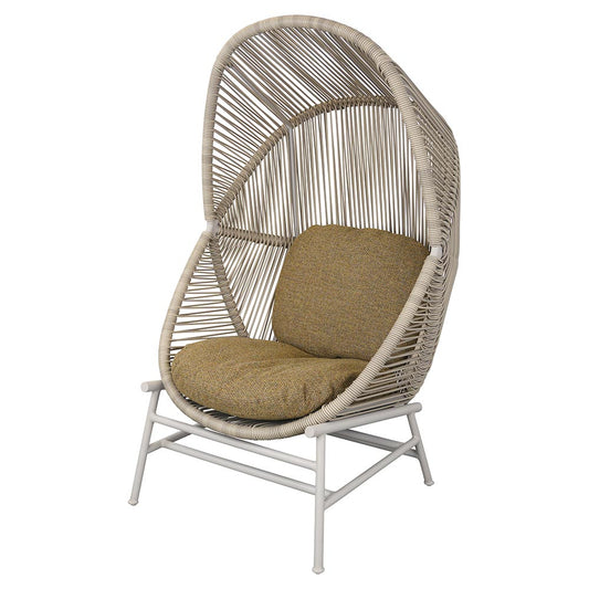 Hive Outdoor Chair - Turmeric Yellow Cushions, Sand Weave Chair, Sand Aluminum Base