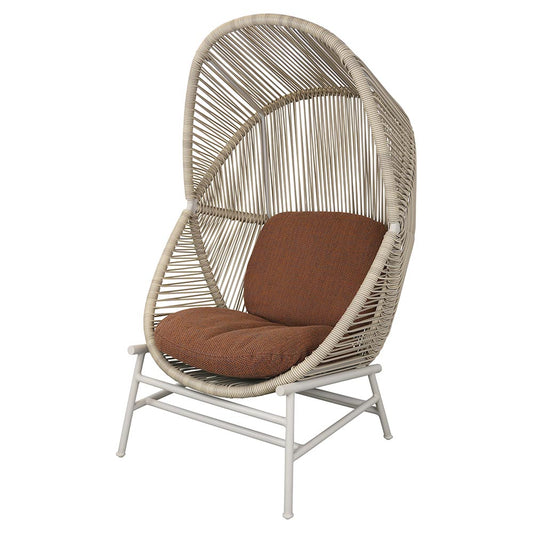 Hive Outdoor Chair - Umber Brown Cushions, Sand Weave Chair, Sand Aluminum Base
