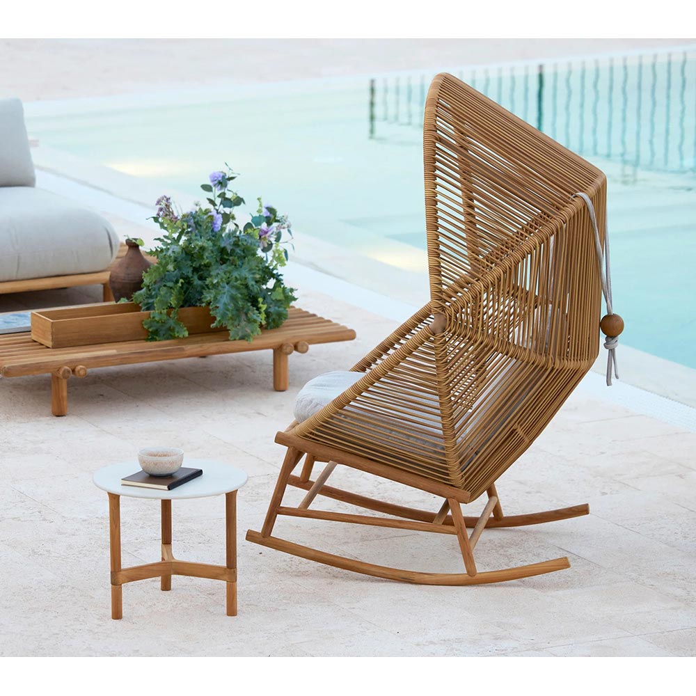 Hive Outdoor Rocking Chair - Desert Sand, Natural Frame