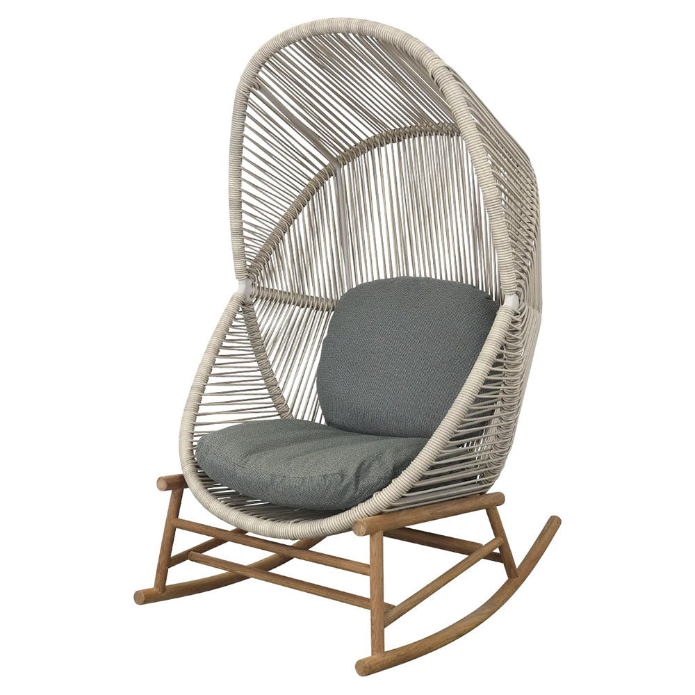 Hive Outdoor Rocking Chair - Light Green Cushions, Sand Frame