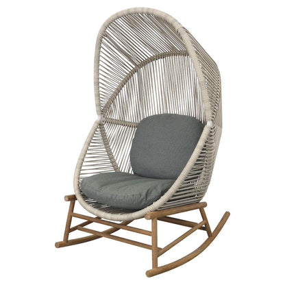 Hive Outdoor Rocking Chair - Light Green Cushions, Sand Frame