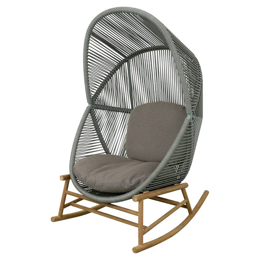 Hive Outdoor Rocking Chair - Taupe Cushions, Dusty Green Frame