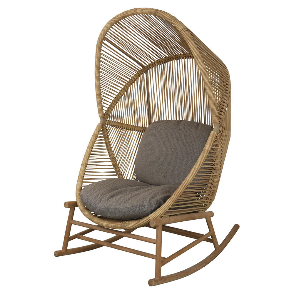 Hive Outdoor Rocking Chair - Taupe Cushions, Natural Frame – Rouse Home