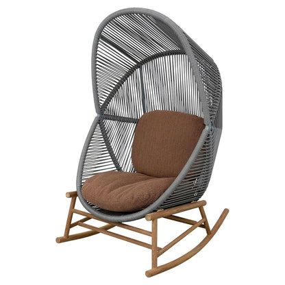 Hive Outdoor Rocking Chair - Umber Brown Cushions, Dusty Green Frame