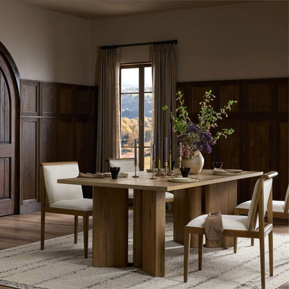 Huxley Dining Table - Rubbed Light Oak Veneer - 84"W