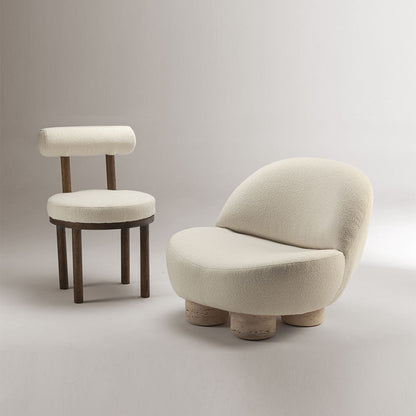 Hygge Armchair - Forest Boucle, Travertine Marble Feet