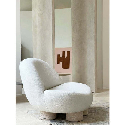 Hygge Armchair - Forest Boucle, Travertine Marble Feet