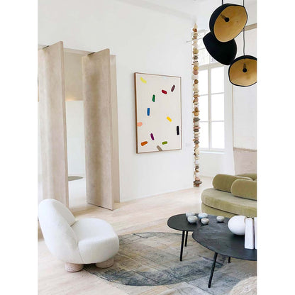 Hygge Armchair - Forest Boucle, Travertine Marble Feet