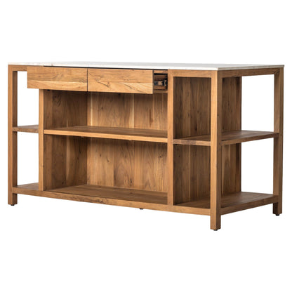 Indira Kitchen Island - White Marble