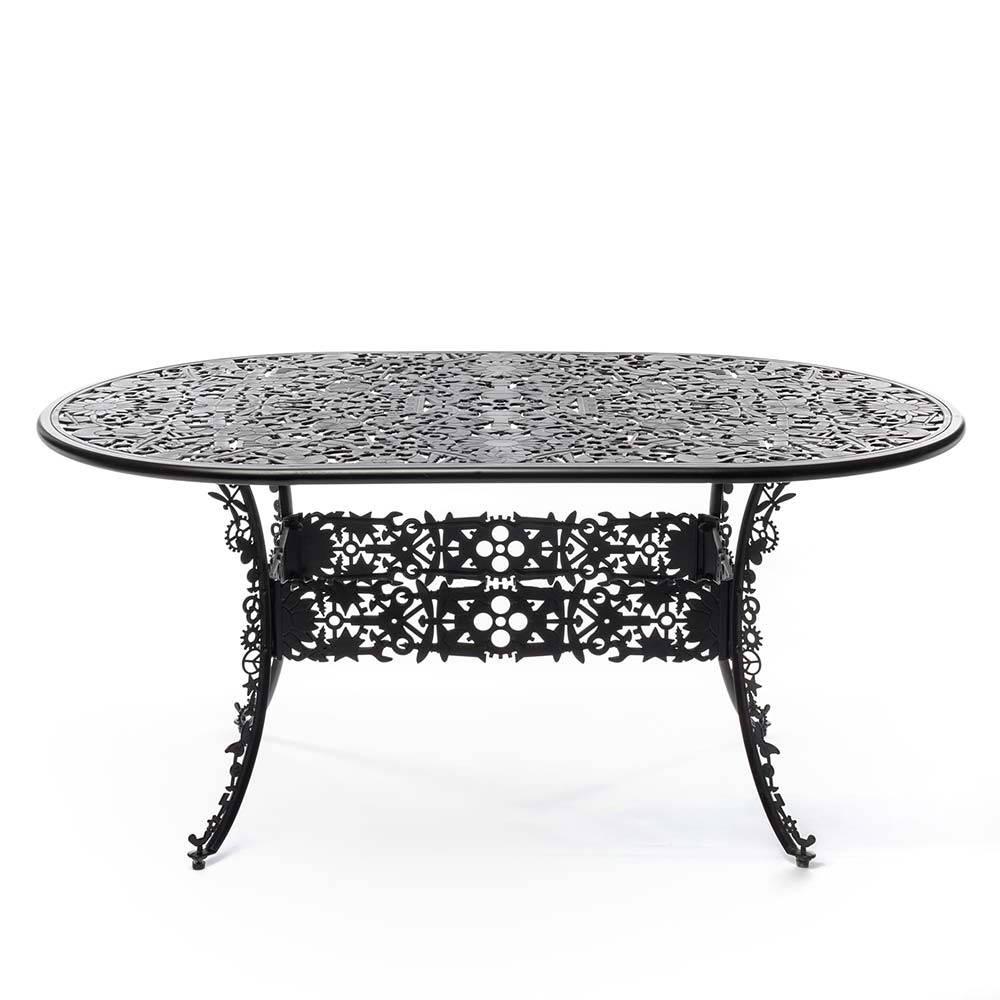 Industry Aluminum Oval Table - Black