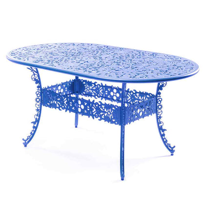 Industry Aluminum Oval Table - Blue