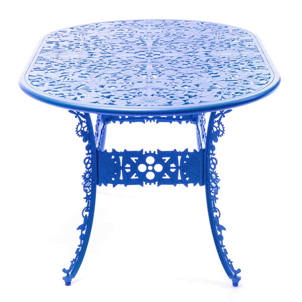 Industry Aluminum Oval Table - Blue