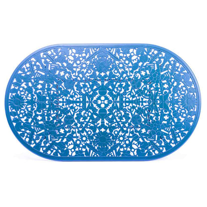 Industry Aluminum Oval Table - Blue